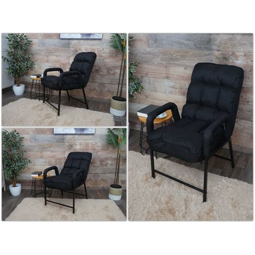 Chaise De Salle à Manger Hwc-k40 Dossier Réglable Métal Tissu/textile Noir