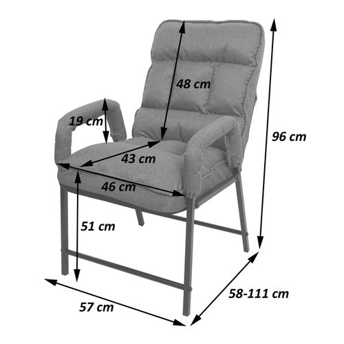 Chaise De Salle à Manger Hwc-k40 Dossier Réglable Métal Tissu/textile Noir