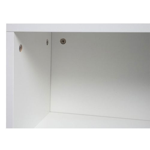 Meuble TV Hwc-l36 50x144x40cm Compartiment De Rangement, Blanc Brillant