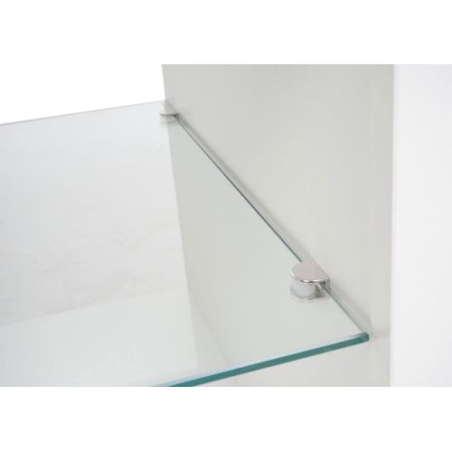 Meuble TV Hwc-l36 50x144x40cm Compartiment De Rangement, Blanc Brillant