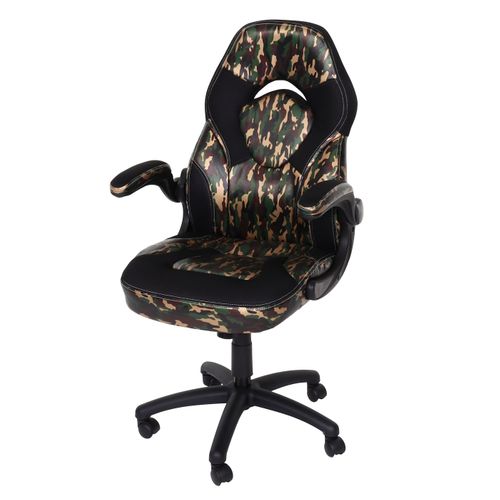 Chaise De Bureau Hwc-k13 Ergonomique Similicuir Camouflage Noir