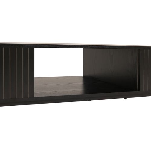 Table Basse Hwc-o39 Mélamine Mdf 39x120x60cm Imitation Bois Noir