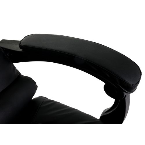 Chaise De Bureau Hwc-m80 Repose-pieds Extensible Similicuir Piétement Argenté Noir