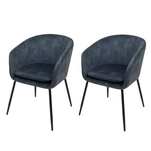Lot De 2 Chaises De Salle à Manger Hwc-o28 (340g/m²) Métal Bleu