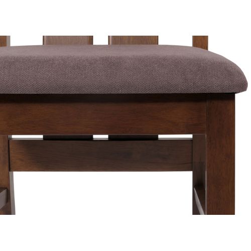 Lot De 6 Chaises De Salle à Manger Hwc-m58 Tissu/textile Bois Massif Foncé, Taupe