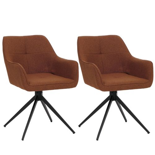Lot De 2 Chaises De Salle à Manger Hwc-o47 270 G/m² Terre-cuite