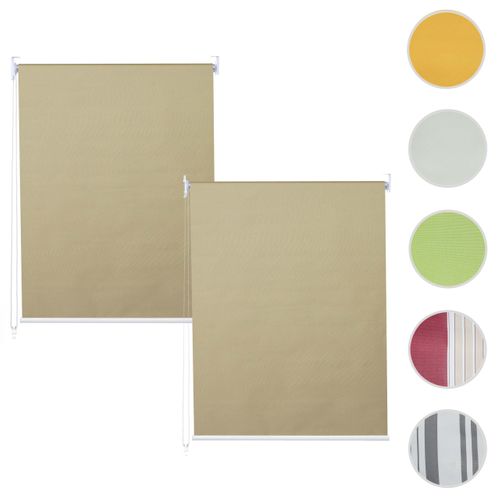 Lot De 2 Stores à Enroulement Hwc-d52 100x160cm Protection Solaire Opaque Beige