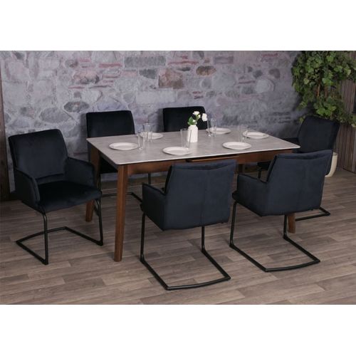 Lot De 6 Sièges à Piétement Luge Hwc-n60 Mvg Anthracite-bleu