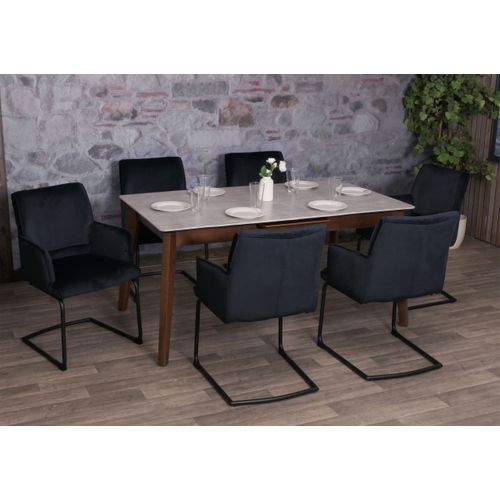 Lot De 6 Sièges à Piétement Luge Hwc-n60 Mvg Anthracite-bleu