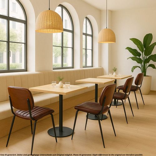 Lot De 6 Chaises De Salle à Manger Hwc-o44 Mvg Aspect Noyer, Marron Vintage