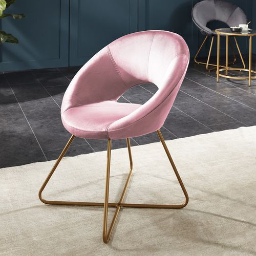 Chaise En Velours Selesa - Rose