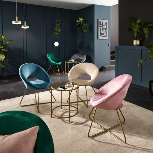 Chaise En Velours Selesa - Rose
