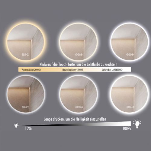 Miroir LED Rond Ecmi - 80 Cm
