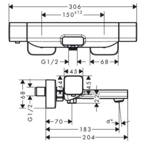Mitigeur Bain Douche Thermostatique Hansgrohe Ecostat E Chromé