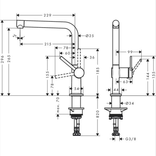 Robinet De Cuisine Hansgrohe Talis M54 270 Chromé