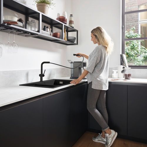 Robinet De Cuisine Avec Douchette Hansgrohe Talis M54 270 Noir Mat