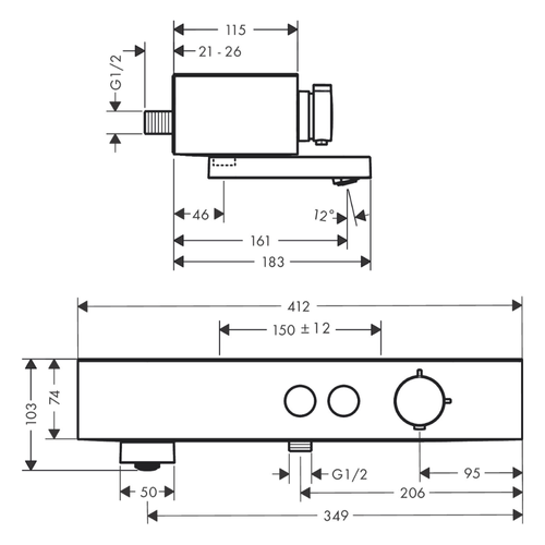 Mitigeur Baignoire Thermostatique Hansgrohe Showertablet Select 400 Chromé