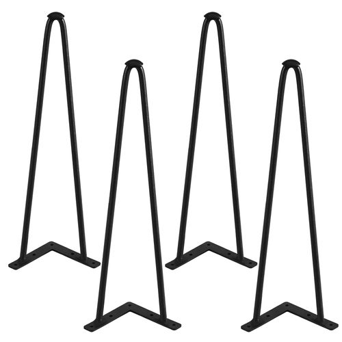 Lot De 4 Pieds Épingle En Métal Pieds De Table à 2 Branches Pour Table Basse, Noir