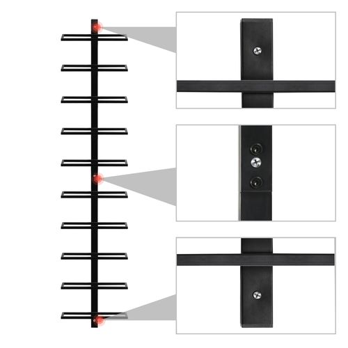 Porte-bouteille Mural Verticale Pour 10 Bouteilles Porte-bouteille Mural En Métal, Noir