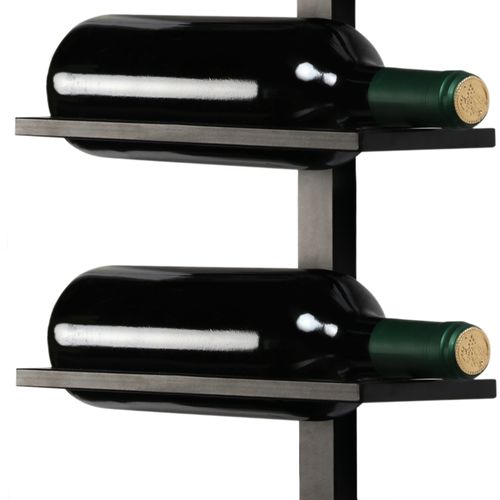 Porte-bouteille Mural Verticale Pour 10 Bouteilles Porte-bouteille Mural En Métal, Noir