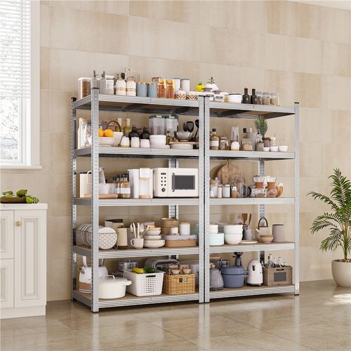 Étagère Garage Rayonnage Avec Tablettes Réglables Structure Renforcée En Métal Et Mdf