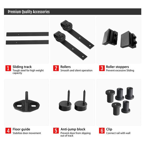 Quincaillerie Kit De Rail Pour Porte Coulissante, Système De Rail Apparent à Simple Ventail