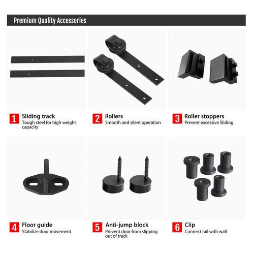 Quincaillerie Kit De Rail Pour Porte Coulissante Système De Rail Apparent à Simple Ventail