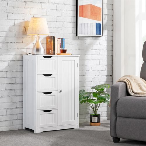 Armoire De Salle De Bain En MDF Blanc