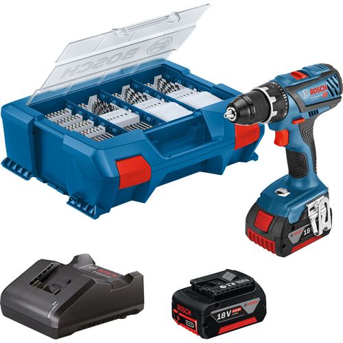 Perceuse-visseuse 18v Gsr 18v-28 + 2 Batteries 4ah + Chargeur + Coffret L-case + 82 Accessoires - Bo