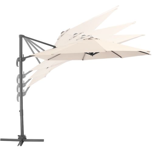 Parasol De Jardin Inclinable à Pied D. 300 Cm Avec Housse Beige