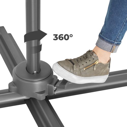 Parasol De Jardin Inclinable à Pied D. 300 Cm Avec Housse Beige