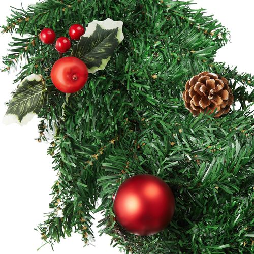 Guirlande De Noël Artificielle Pommes De Pin Et Baies Rouge/vert