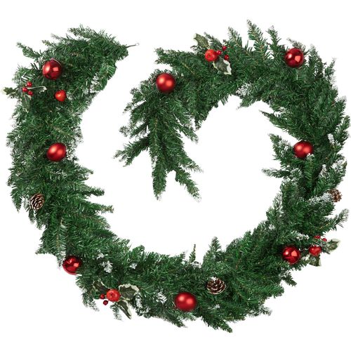 Guirlande De Noël Artificielle Pommes De Pin Et Baies Rouge/vert