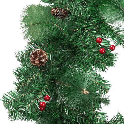 Guirlande De Noël Artificielle Avec Pommes De Pin Et Baies Rouge/vert
