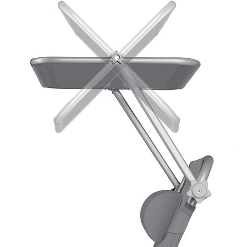 Transat Pliable Acier Dossier Réglable 4 Positions Avec Coussin Gris