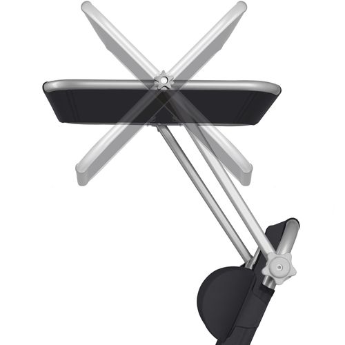 Transat Pliable Acier Réglable 4 Positions Avec Coussin De Tête Noir