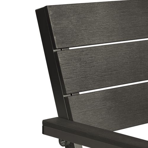 Banc De Jardin 2 Places Aluminium Résistant Intempéries Gris Foncé