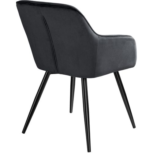 Chaise Style Scandinave Rembourrée Aspect Velours Noir