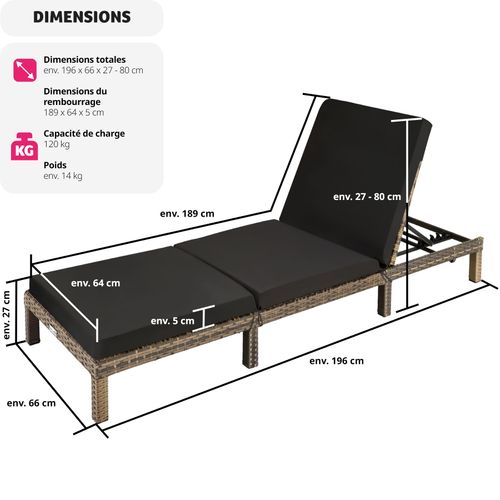 Bain De Soleil En Rotin Robuste Marron Naturel