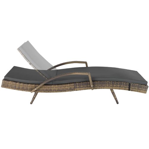 Bain De Soleil En Rotin Dossier Réglable 5 Positions Marron Naturel