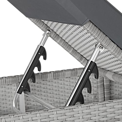 Lot 2 Bains De Soleil Design Luxueux Table Avec Rangement Gris Clair