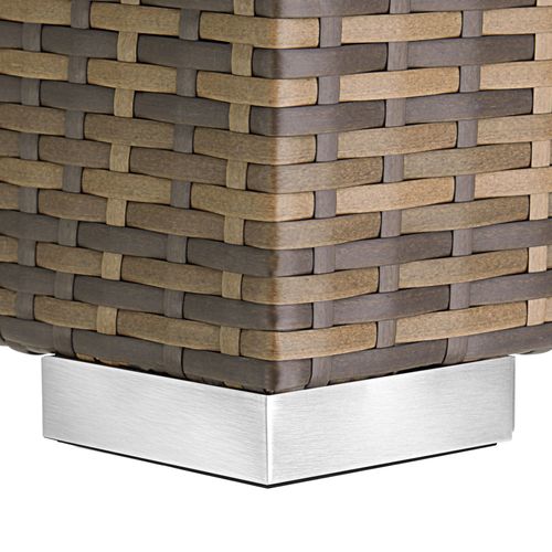 Lot De 2 Bains De Soleil Design Table Avec Compartiment Marron Naturel