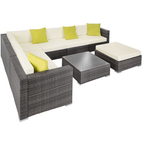 Canapé De Jardin Lounge En Rotin Gris 74 X 74 X 36 Cm