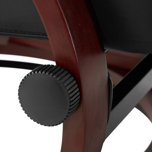 Fauteuil Relax Pied Rond Avec Repose-pieds Noir/marron