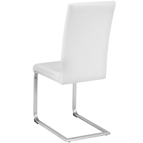 Lot 6 Chaises De Salle à Manger Rembourrées Pieds En Métal Blanc