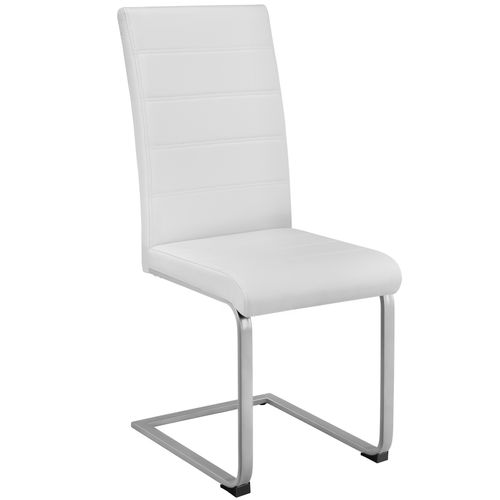 Lot 6 Chaises De Salle à Manger Rembourrées Pieds En Métal Blanc