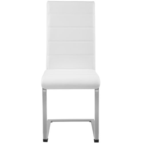 Lot 6 Chaises De Salle à Manger Rembourrées Pieds En Métal Blanc