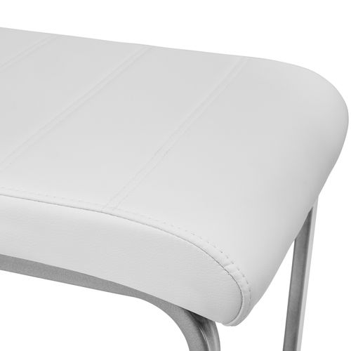 Lot 6 Chaises De Salle à Manger Rembourrées Pieds En Métal Blanc