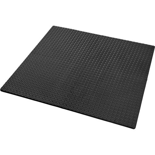 Ensemble De 24 Dalles Carrées Tapis De Sol Sport 24 Pièces Avec 48 Bordures Noir