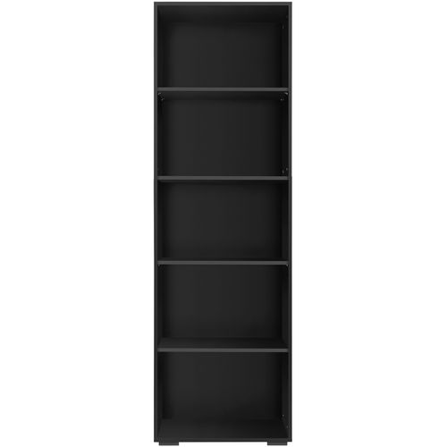 Bibliothèque Solide Moderne Et Fonctionnelle Effet Bois Noir